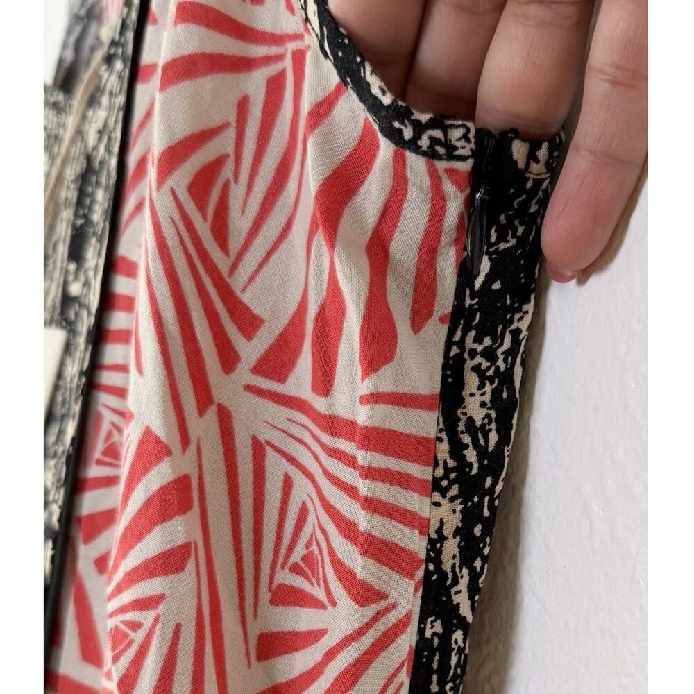 THML NWT Boho Tropical Print Swing Dress L Sleeveless Pocket Resort Vacation - Picture 4 of 10